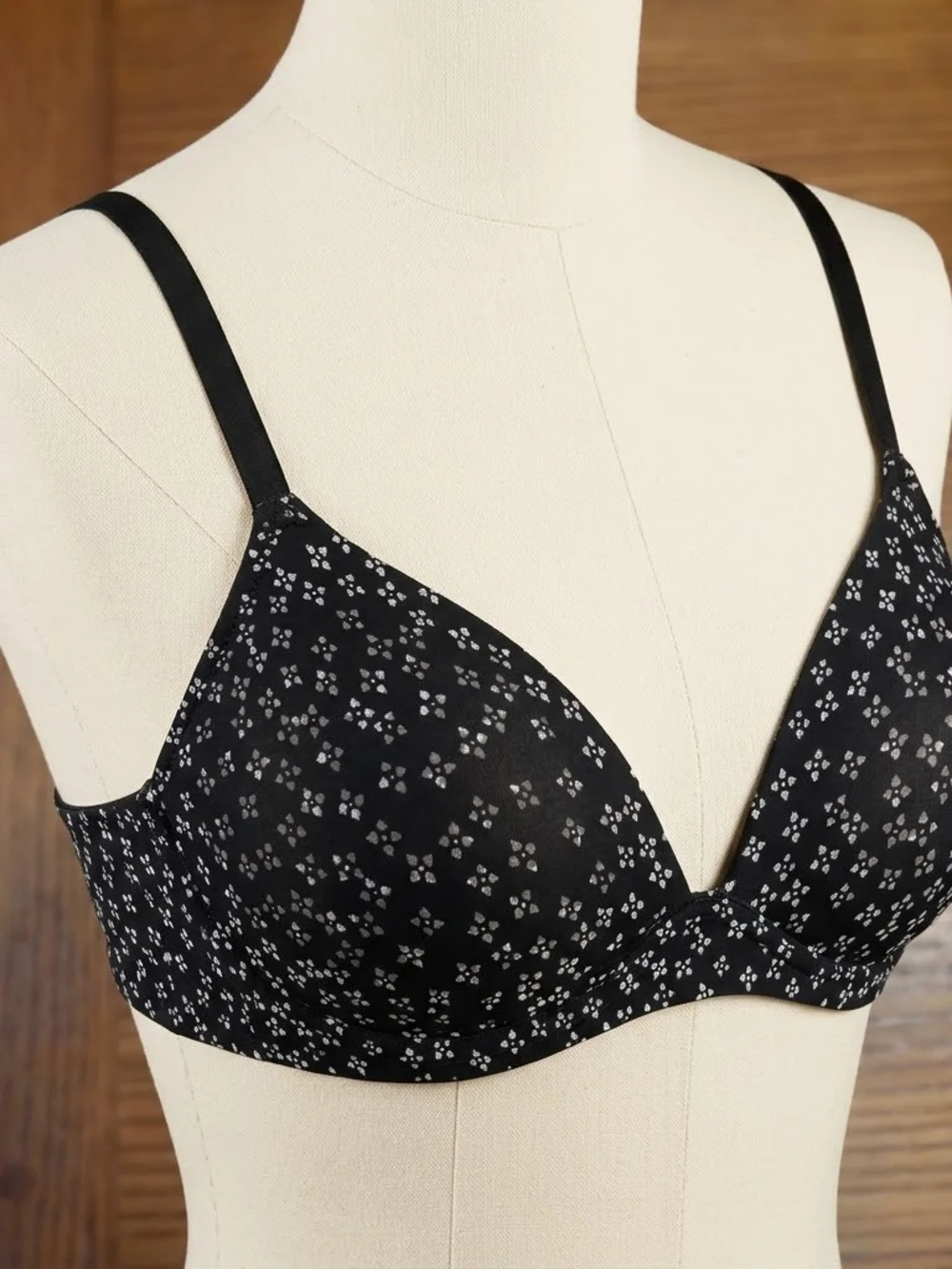 Black Floral Wire Free Bra